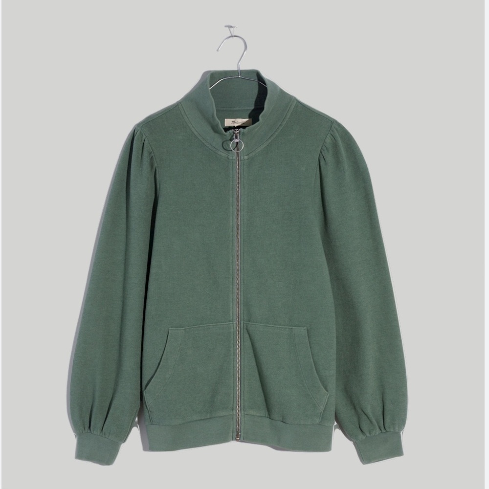 NWT Madewell Garment-Dyed Terry Zip-Up Sweatshirt